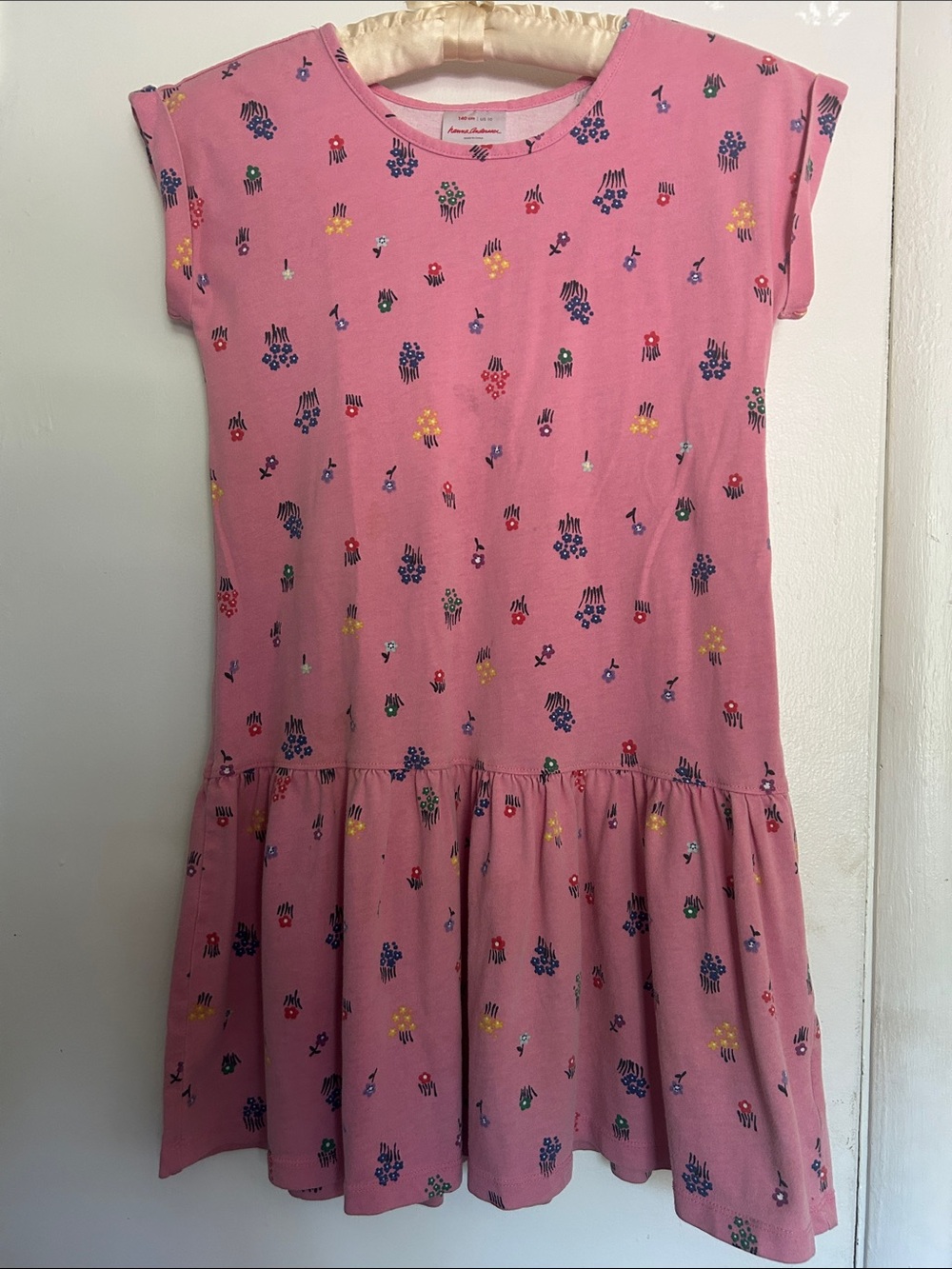 Hanna Andersson Pink Floral Drop Skirt Casual Sun Dress